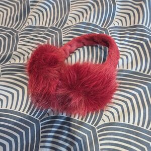 Red Fuzzy Ear Muffs
